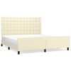 vidaXL gultas rāmis ar galvgali, krēmkrāsas, 180x200 cm, mākslīgā āda
