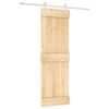 vidaXL Slīdo&scaron;ās durvis Dabisks un balts 70 x 210 cm Cieta priedes koks