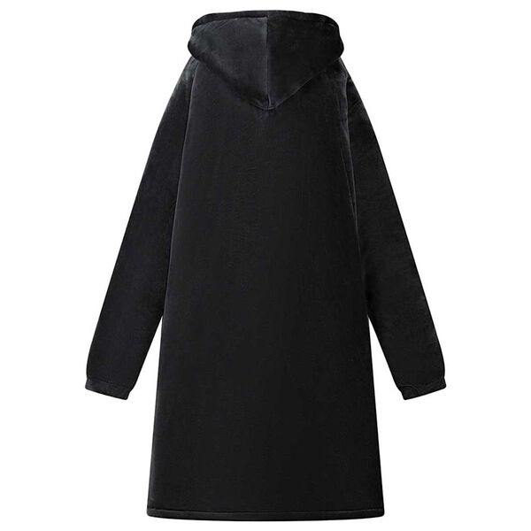 vidaXL Segas džemperis ar kapuci Melna m Fleeces un flaneļa