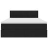 vidaXL Gulta ar uzglabā&scaron;anas vietu un LED Melna 140 x 190 cm Samts