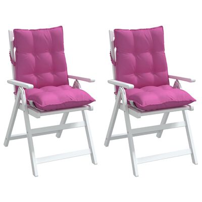 vidaXL dārza krēslu spilveni, 2 gab., oksforda audum, rozā