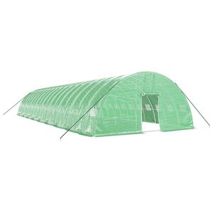 vidaXL siltumnīca ar tērauda rāmi, zaļa, 108 m&sup2;, 18x6x2,85 m