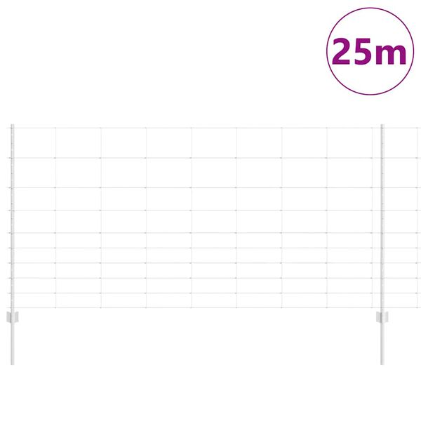 vidaXL Žogs ar stabu Sudraba 1,2 x 25 m Tērauds