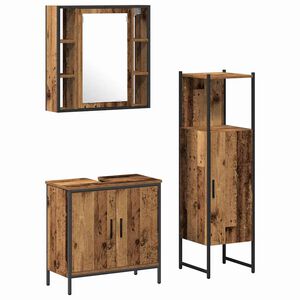 vidaXL Vannas istabas mēbeļu komplekts 3 pcs Brūna Inženierijas koks