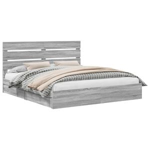 vidaXL Glabā&scaron;anas gulta Pelēks Sonoma 200 x 200 cm Inženierijas koks