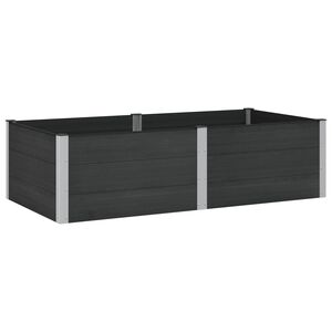 vidaXL Augstā puķu kaste Melns 200 x 100 x 54 cm