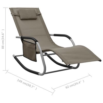 vidaXL sauļošanās krēsli, 2 gab., tekstilēns, pelēkbrūni ar pelēku