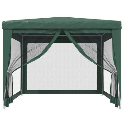 vidaXL svinību telts, ar 4 sieta sienām, 3x4 m, zaļa, HDPE