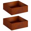 vidaXL Dārza stādītājs 2 gab. Rūsa 40 x 40 x 20 cm Novecināts tērauds