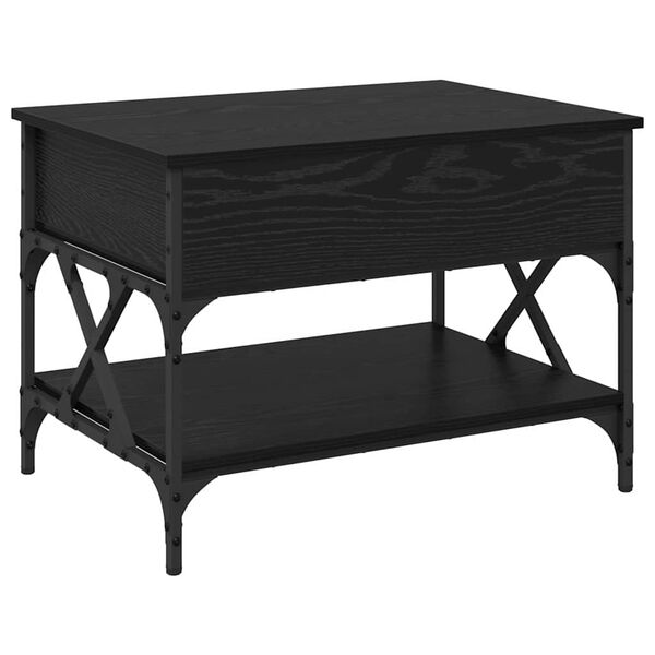 vidaXL Kafijas galdiņ&scaron; Melns ozolkoks 70x50x50cm Inženierijas koks