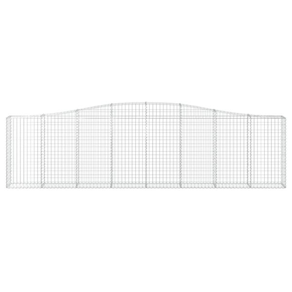 vidaXL arkveida gabiona grozi, 7 gb., 400x30x100/120cm, cinkota dzelzs