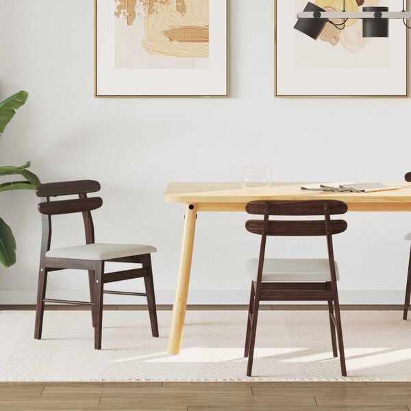 vidaXL Ēdamistabas krēsls 2 pcs Gai&scaron;i brūns un gai&scaron;s