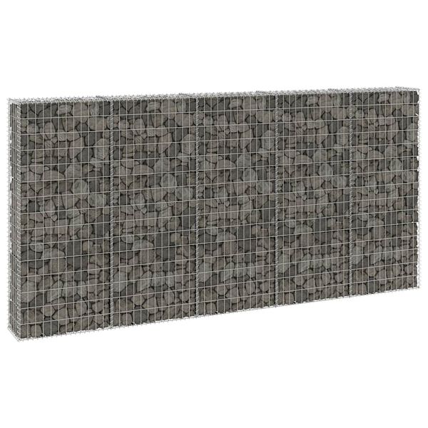 vidaXL gabions ar vāku, cinkots tērauds, 300x30x150 cm