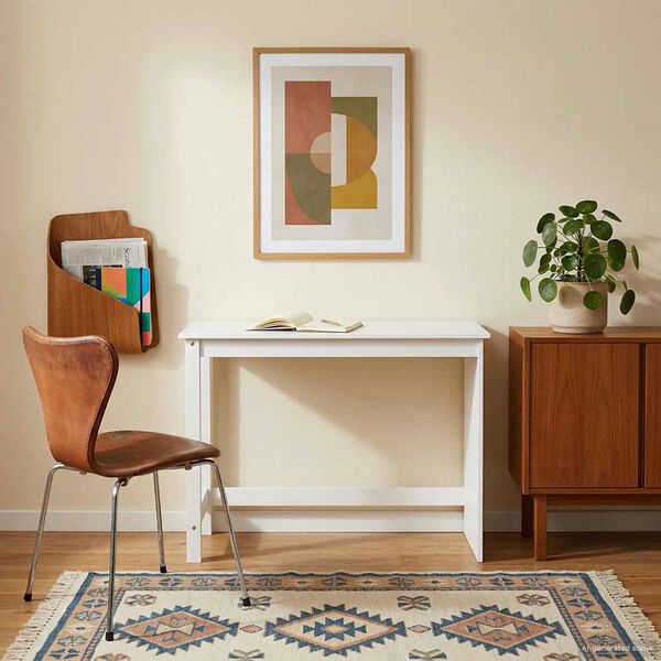 vidaXL Galds Balts 112 x 50 x 75 cm Cieta priede