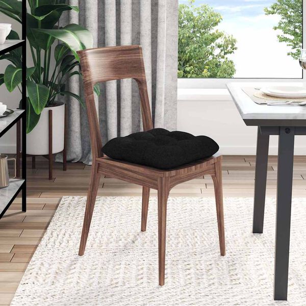 vidaXL Sēdvietas spilventiņi 4 pcs Melna 45 x 45 x 12 cm audums