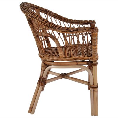 vidaXL dārza krēsls, dabīga rotangpalma, brūns