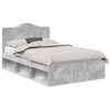 vidaXL Gultas rāmis Betons 120 x 200 cm Ciets priedes koks