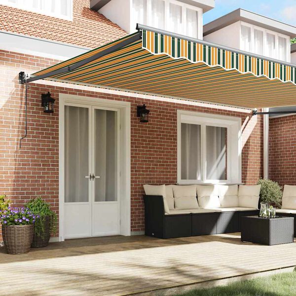 vidaXL Izvelkams jumtiņ&scaron; Zaļ&scaron; un dzelten&scaron; 500 &times; 300 cm