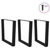vidaXL ēdamgalda kājas, 3 gab., V-veida, melnas, 90x(72-73,3) cm, tērauds