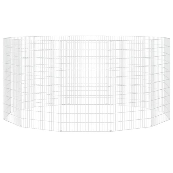 vidaXL brīvās turēšanas dzīvnieku aploks, 12 paneļi, 54x100 cm, cinkots dzelzs