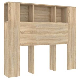 vidaXL gultas galvgalis ar plauktu, ozolkoka krāsa, 120x18,5x102,5 cm