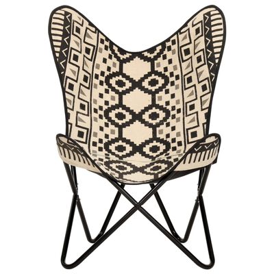 vidaXL tauriņa formas krēsls, apdrukāts audums