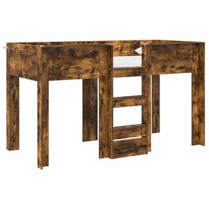 vidaXL Divguļamā gulta bērniem Dūmaka ozols 75 x 190 cm