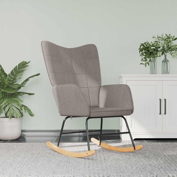 vidaXL šūpuļkrēsls, pelēkbrūns audums