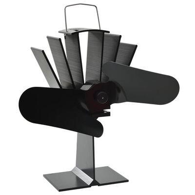 vidaXL karstuma izplūdes ventilators, 2 lāpstiņas, melns