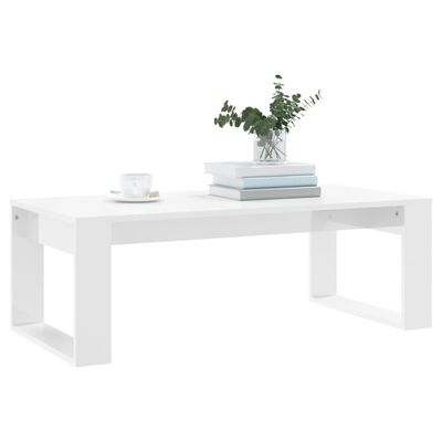 vidaXL kafijas galdiņš, spīdīgi balts, 102x50x35 cm, inženierijas koks