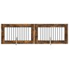 vidaXL Suņu vārti ar statīviem 2 pcs Kūpināts ozols 100 x 60 cm
