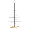 vidaXL Ziemassvētku eglīte, metāls, koka pamatne, melna, 150 cm