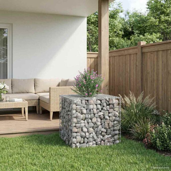 vidaXL Gabions pacelta gulta Sudraba 60 x 60 x 55 cm Cinkots tērauds