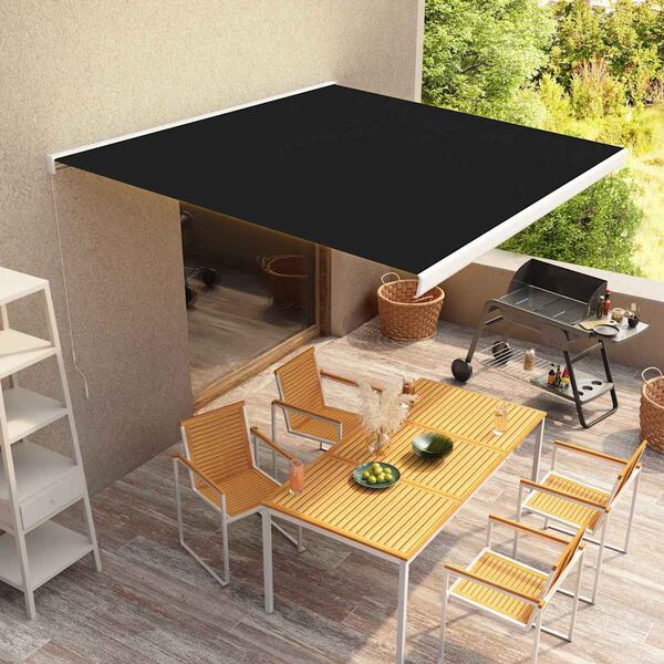 vidaXL markīze ar kaseti, manuāla, 350 cm, antracītpelēka