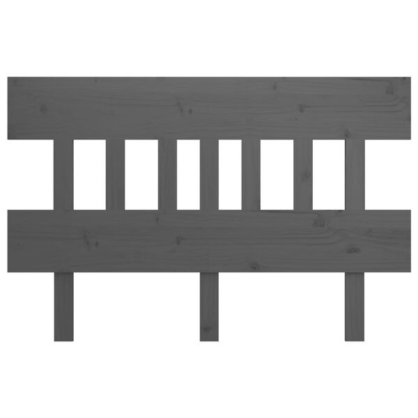 vidaXL gultas galvgalis, pelēks, 153,5x3x81 cm, priedes masīvkoks