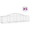 vidaXL arkveida gabiona grozi, 5 gb., 200x50x40/60 cm, cinkota dzelzs