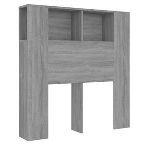 vidaXL gultas galvgalis ar plauktu, pelēcīga ozola, 100x18,5x102,5 cm