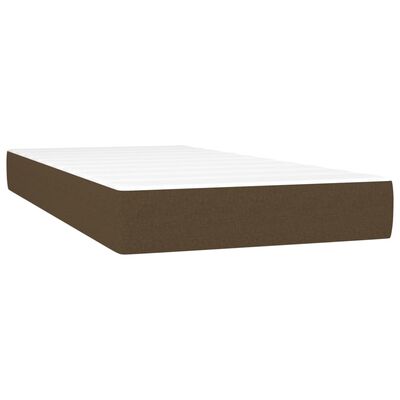 vidaXL atsperu gulta ar matraci, LED, tumši brūns audums, 120x190 cm