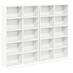 vidaXL CD skapis 2 gab. Balts 65 x 23,5 x 97,5 cm Inženierijas koks