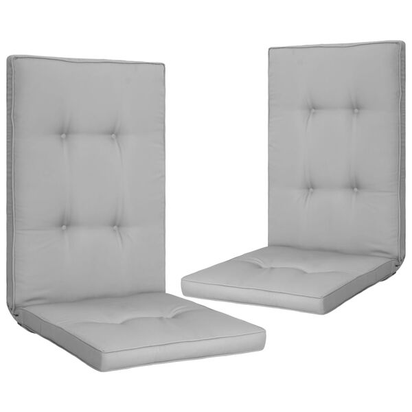 vidaXL dārza krēslu spilveni, 2 gab., pelēki, 120x50x5 cm