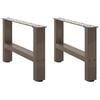 vidaXL kafijas galdiņa kājas, 2 gab., 50x(30-31) cm, dabīgs tērauds