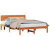 vidaXL Gultas rāmis Vaks brūns 200 x 200 cm Ciets priedes koks