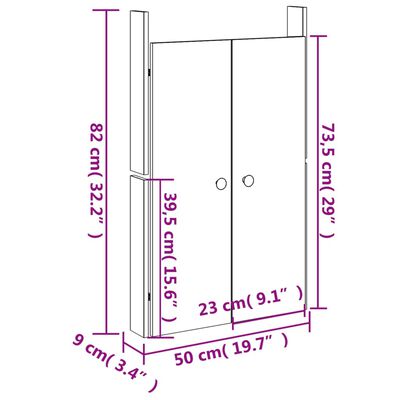 vidaXL āra virtuves durvis, 50x9x82 cm, priedes masīvkoks