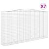 vidaXL arkveida gabiona grozi, 7 gb., 400x50x220/240cm, cinkota dzelzs