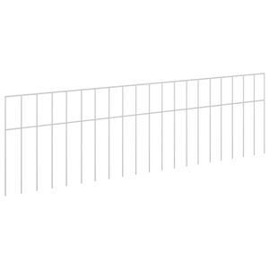 vidaXL Dārza žoga panelis 48 gab. 100 x 30 cm Cinkota tērauda Sudraba