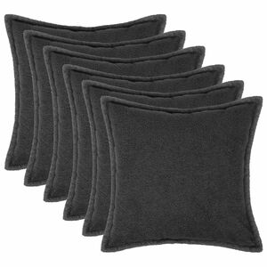 vidaXL Spilvenu pārvalks 6 pcs HOUTEN Tum&scaron;i pelēka 30 x 30 cm Boucl&eacute;