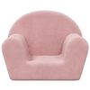 vidaXL bērnu dīvāns, rozā, mīksts plī&scaron;s