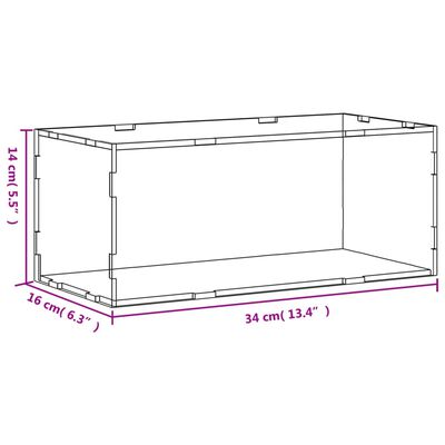 vidaXL vitrīnas kaste, caurspīdīga, 34x16x14 cm, akrils