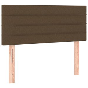 vidaXL gultas galvgalis, 80x5x78/88 cm, tum&scaron;i brūns audums