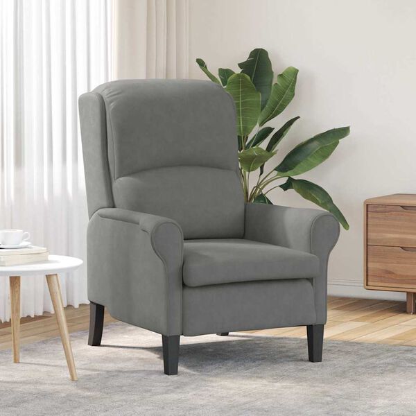 vidaXL atpūtas krēsls Tumši pelēka 76 x 94 x 102 cm Mikrošķiedra